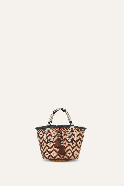 Mythical Ship Bucket Bag in Paprika & Ecru